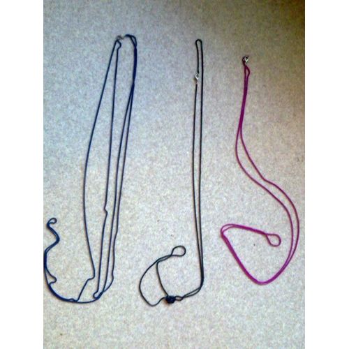 Lot De 3 Longs Colliers Sautoirs Bleu Marine-Noir-Fushia