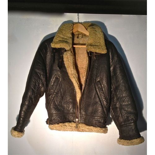 Blouson Chevignon Mouton Retourné Cuir Marron Taille 44