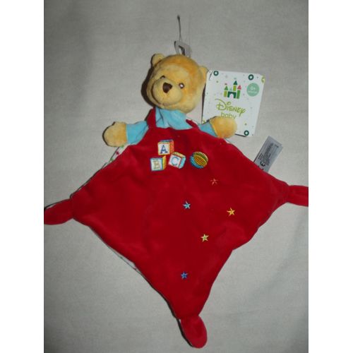  Doudou Ours Winnie Disney Baby The Pooh Rouge Et Bleu Abc Etoiles Peluche Bebe Nicotoy