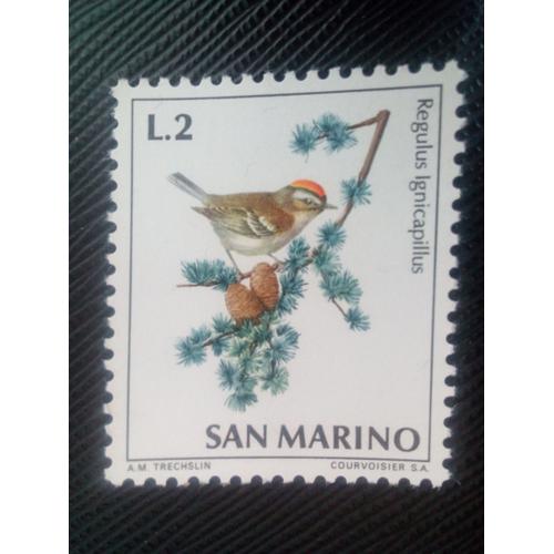 Timbre San Marin Y T 811 Crête De Feu Commune (Regulus Ignicapillus) 1972 ( 130308 )