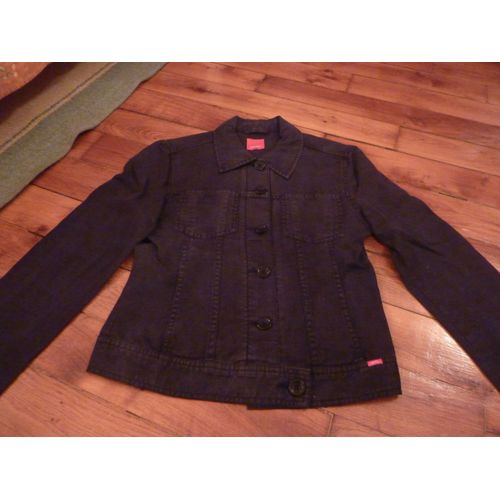 Veste Courte Esprit En Lin Mélangé Noir- Taille S