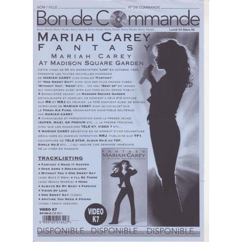 Mariah Carey Bon Précommande Fantasy  Recto  Mars 1996