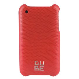Coque Cuir Lézard Rouge+Film Pr Iphone 3g 3gs