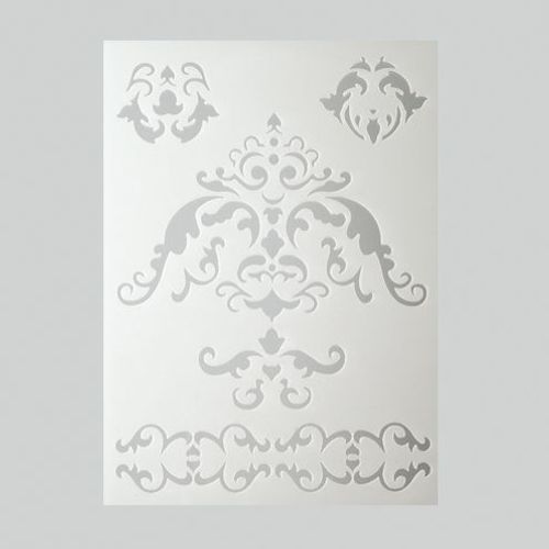 Pochoir 5 Frises Ornementales, Plastique Blanc, Format A5 - Taille Unique
