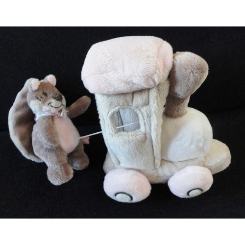 Doudou Écureuil Léontine Avec Train Musical Rose Beige Marron Noukie's