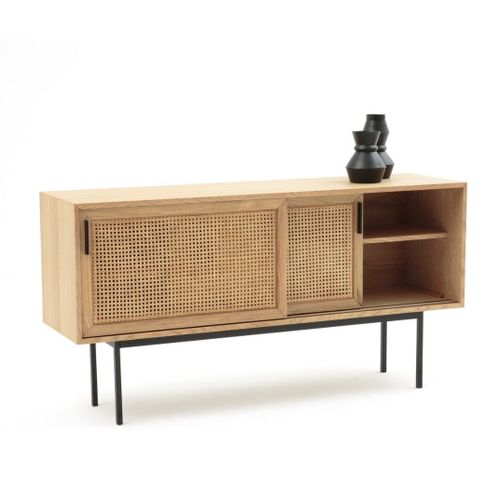Buffet Enfilade Chêne Et Cannage Neuf La Redoute Intérieur Tikamoon