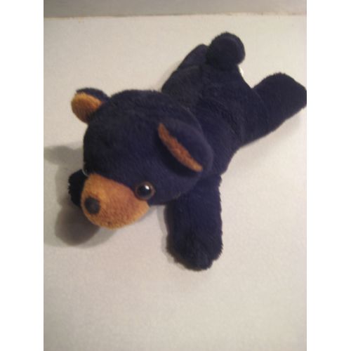 Doudou Peluche Chien Noir & Marron Allongé Singapore Zoo 18 Cm