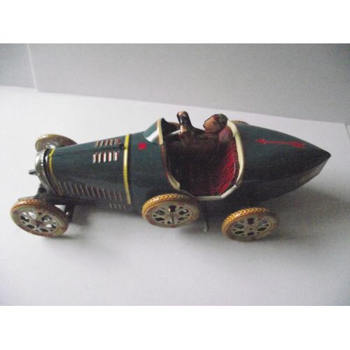 Modèle Réduit Voiture Rétro Bugatti Type 35 En Tôle-Ballon Cord