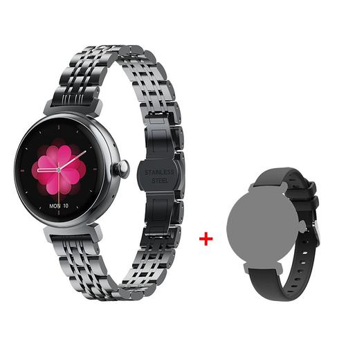 Rainbuvvy Dm70 Smartwatch, Montre De Mode Amled Pour Femmes, Bt Call Sport Watch Stand, Bracelet En Acier Noir