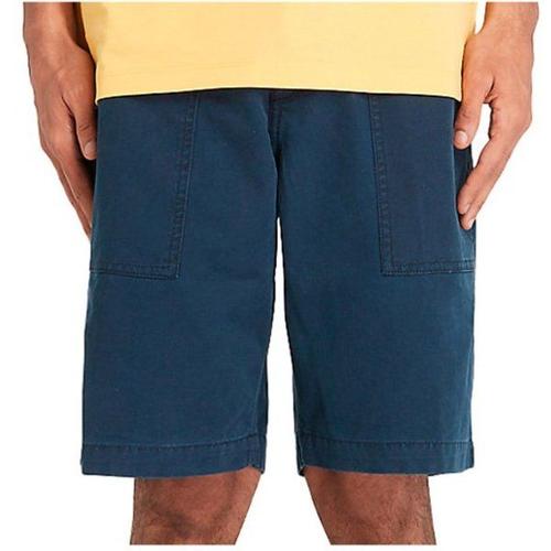 Washed Canvas Stretch Fatigue Short Short Taille 30, Bleu