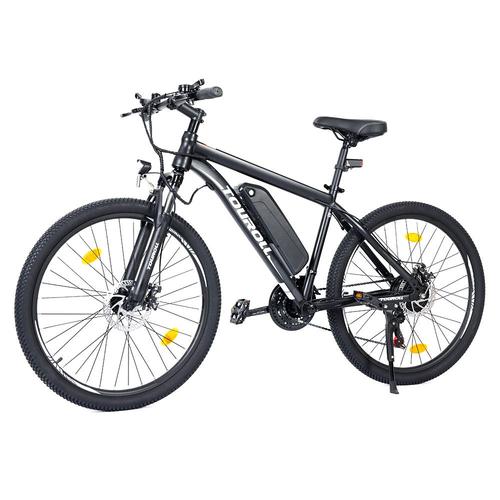 Touroll U1 Vélo Vtt Électrique 26pouces Tout-Terrain Avec Moteur 250w, Batterie Amovible 36v 13ah,Autonomie Maximale De 65 Km,Transmission Shimano 21 Vitesses,Frein À Disque Shimano 21 Vitesses,Ipx4