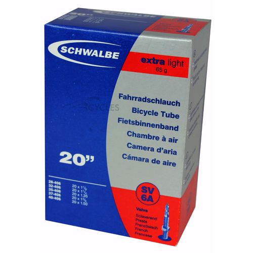 Chambre À Air Bmx Schwalbe Extra Light Sv6a 20x1"1/8-1.50 Presta