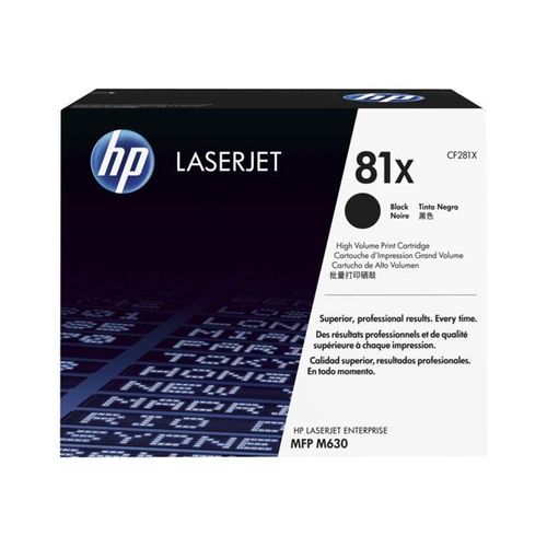 HP 81X - À rendement élevé - noir - original - LaserJet - cartouche de toner (CF281X) - pour LaserJet M605; LaserJet Enterprise M605, M632, MFP M630; LaserJet Enterprise Flow MFP M630
