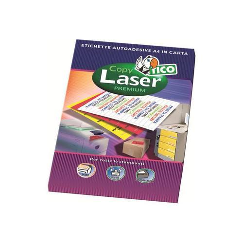 Tico Copy Laser Premium - Étiquettes en papier permanentes auto-adhésives fluorescentes - jaune - 70 x 36 mm 1680 étiquette(s) ( 70 feuille(s) x 24 )