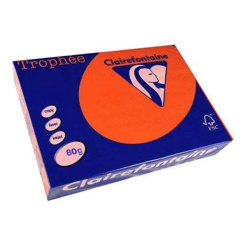 Clairefontaine Trophée - Papier teinté - rouge cardinal - A4 (210 x 297 mm) - 80 g/m² - 500 feuille(s)