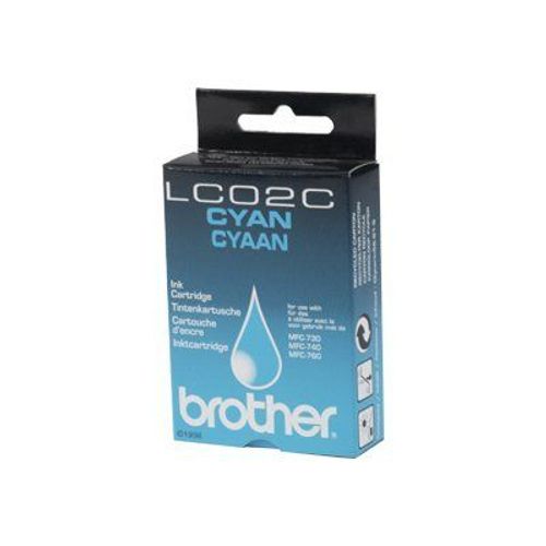 Brother LC02C - Cyan - originale - cartouche d'encre - pour Brother MFC-7150C, MFC-7160C, MFC-730, MFC-740, MFC-760, MFC-9100C