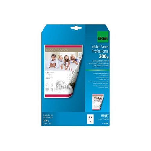 Sigel Professional IP681 - Papier mat double face - blanc - A4 (210 x 297 mm) - 200 g/m² - 25 feuille(s)