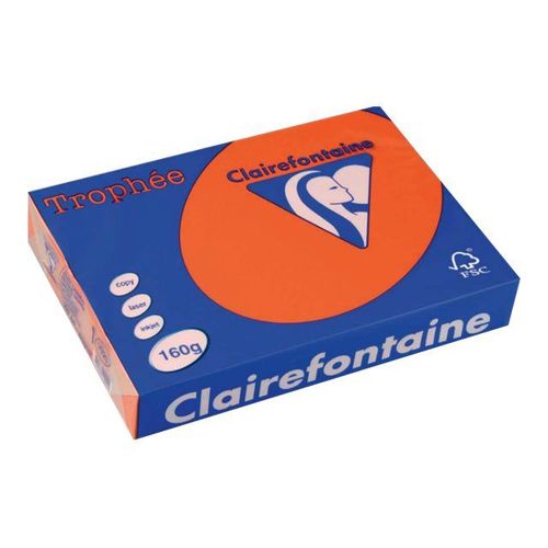 Clairefontaine Trophee - Papier Ordinaire - Orange - A4 (210 X 297 Mm) - 120 G/M² - 250 Feuille(S)