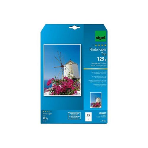 Sigel Top IP663 - Papier photo ultra brillant à séchage instantané - A4 (210 x 297 mm) - 125 g/m² - 25 feuille(s)