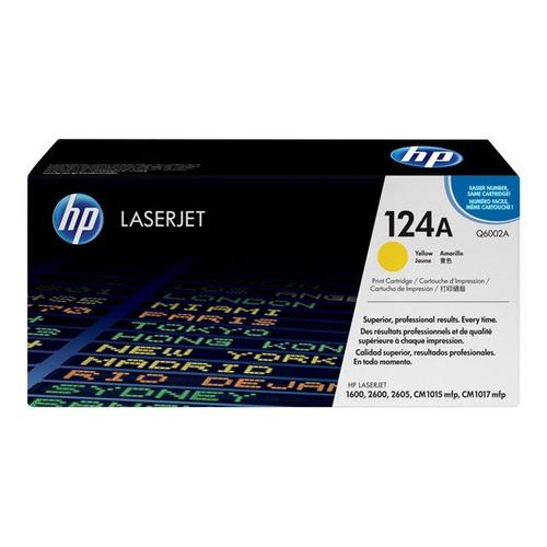 HP 124A - Jaune - original - LaserJet - cartouche de toner ( Q6002A ) - pour Color LaserJet 1600, 2600n, 2605, 2605dn, 2605dtn, CM1015 MFP, CM1017 MFP