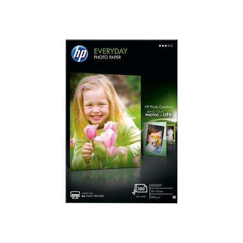 HP Everyday Photo Paper - Papier semi-brillant - 100 x 150 mm - 200 g/m? - 100 feuille(s) - pour Deskjet 2050 J510; Envy 100 D410, 11X D411; Officejet 6000 E609; Photosmart 65XX B211