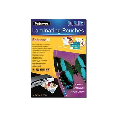 Fellowes Laminating Pouches Enhance 80 micron - 80 microns pack de 100 - brillant - A4 (210 x 297 mm) pochettes plastifiées