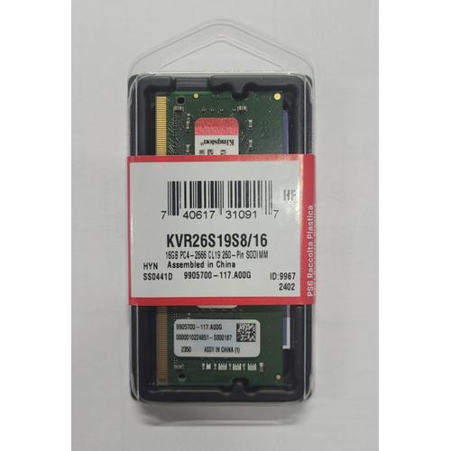 RAM KINGSTON 16GB PC4 - 2666 CL19 260 - Pin SODIMM