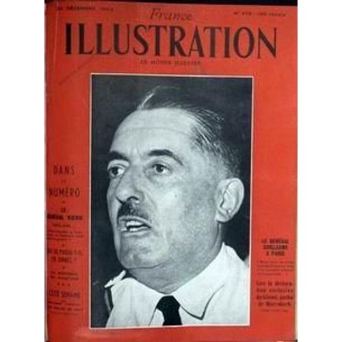 France Illustration N° 375 Du 20/12/1952 - Le General Koenig. - Vietnam. Que Se Passe-T-Il En Israã¿L ? Du Nouveau En Aviation. Le General Guillaume A Paris. Lire La Declaration Exclusive Du Glaoui Pacha De Marrakech.