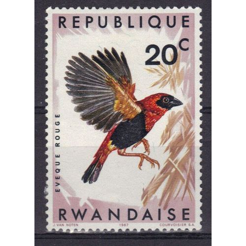 Rwanda 1967 : Oiseau : Evêque Rouge - Grand Timbre 20  C. Neuf *