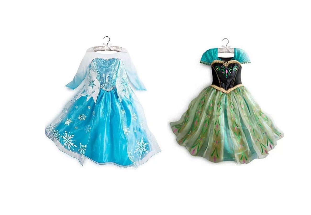 Offre duo: robe elsa + robe anna pour amoureux de la reine des neiges  déguisement parfaite irrésistible pour fête soirée anniversaires