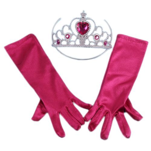Lot Ensemble Pack Déguisement Gants Couronne Diadème Tiare Accesoires Princesse Reine Des Neiges Elsa Fée Costume Enfants Cosplay Fête Anniversaire Carnaval  Envoi Rapide
