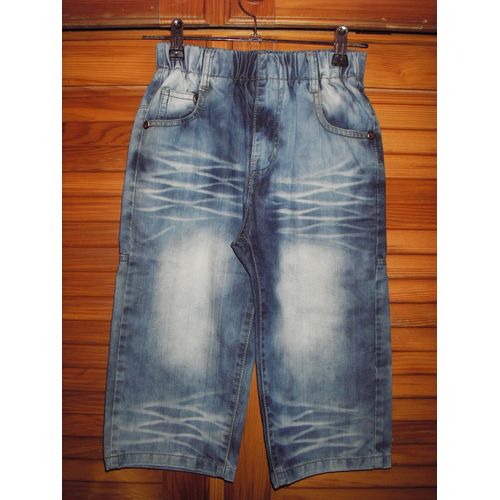 Jean 5 Poches De Marque Lukh ,Taille 4 Ans ,Taille Élastiquée ,Coupe Large ,2 Grande Poches Fantaisie Usa À L'arrière ,Longueur 58 Cm.