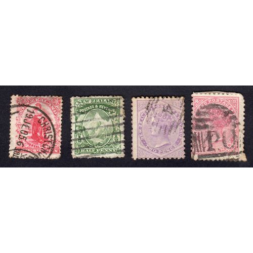 Série De 4 Timbres Nouvelle Zélande De 1874 À 1901