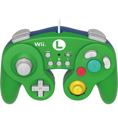 Manette Hori Battle Pad Luigi Filaire Verte Pour Nintendo Wii, Nintendo Wii U