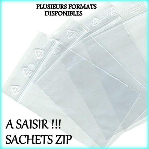 50 Sachets Plastique 150x180 Zip Bag Transparent Bag Pochon Pochette Pression