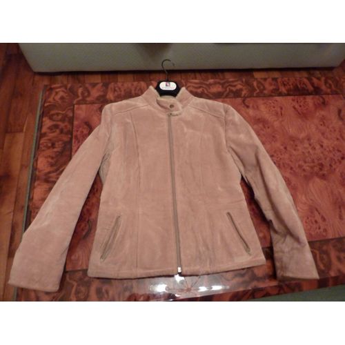 Blouson Beige En Peau Et Fausse Fourrure C&a Taille S