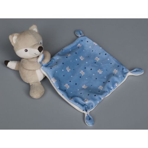 Doudou Renard Beige Mouchoir Blanc Bleu Simba Toys