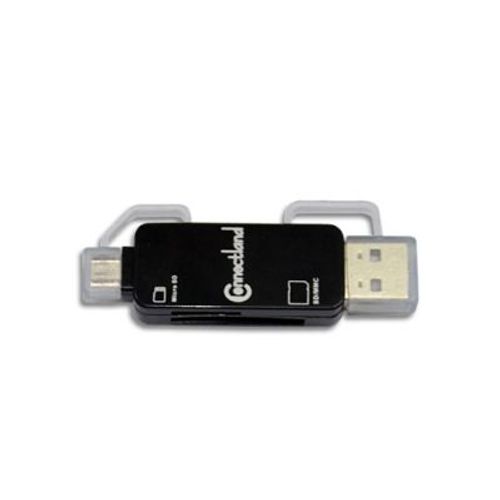 LECTEUR MULTI CARTES OTG MICRO USB GC-809 NOIR Lecteur MICRO SD/MICRO SDXC/SD/MMC CONNECTLAND