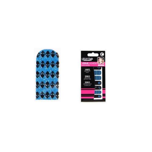 Glam Up - Stickers Vernis Adhésifs Ongles - Tête De Mort Turquoise Noir 