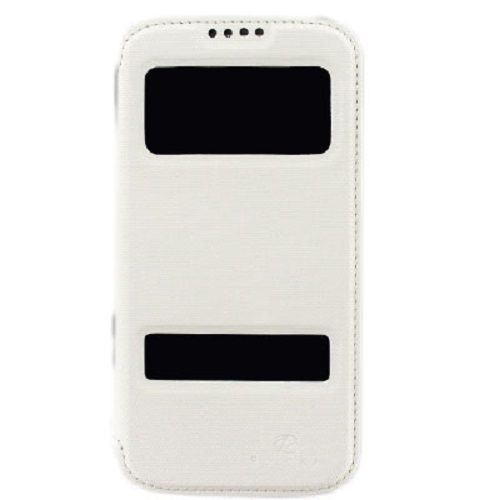 Etui Folio Puloka Magnet Series Avec Fenetres Pour Samsung Galaxy S4 I9500 Blanc