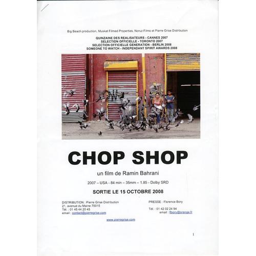 Chop Schop, Dossier De Presse, Ramin Bahrani, Avec Alejandro Polanco, Isamar Gonzales, Rob Sowulski