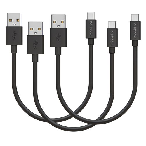Lot 3 Cables 20cm Usb-C Noir Pour Sony Xperia 1 / Xperia 5 / Xperia 10 Phonillico®