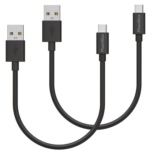 Lot 2 Cables 20cm Usb-C Noir Pour Sony Xperia 1 / Xperia 5 / Xperia 10 Phonillico®