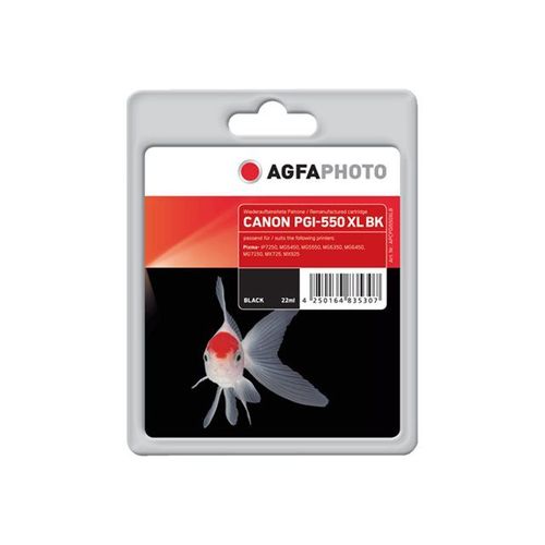 AgfaPhoto - 22 ml - noir - remanufacturé - cartouche d'encre (équivalent à : Canon PGI-550PGBK XL, Canon PGI-550BK XL, Canon 6431B001 ) - pour Canon PIXMA iP8750, iX6850, MG5550, MG5650, MG6450...