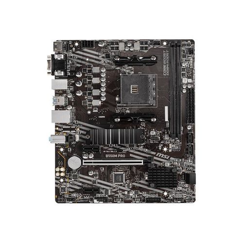 MSI B550M PRO - Carte-mère - micro ATX - Socket AM4 - AMD B550 Chipset - USB 3.2 Gen 1 - Gigabit LAN - carte graphique embarquée (unité centrale requise) - audio HD (8 canaux)