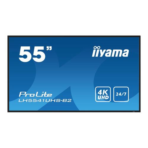 iiyama ProLite LH5541UHS-B2 - Classe de diagonale 55" (54.6" visualisable) écran LCD rétro-éclairé par LED - signalisation numérique - 4K UHD (2160p) 3840 x 2160 - noir, brillant
