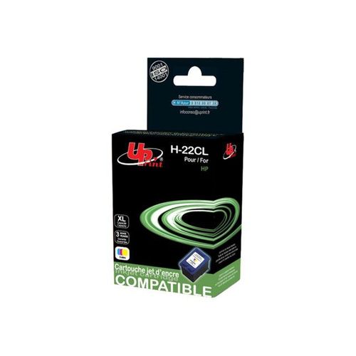UPrint H-22CL - 18 ml - taille XL - couleur (cyan, magenta, jaune) - remanufacturé - cartouche d'encre (équivalent à : HP 22 ) - pour HP Deskjet D1430, D1445, D1455, D1560, D2320, F2110, F2140...