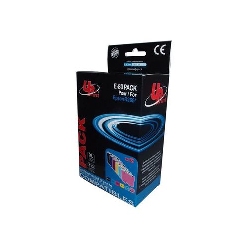 UPrint E-80 PACK - Pack de 6 - 72 ml - taille XL - noir, jaune, cyan, magenta, magenta clair, cyan clair - cartouche d'encre (équivalent à : Epson T0802 ) - pour Epson Stylus Photo P50, PX650...