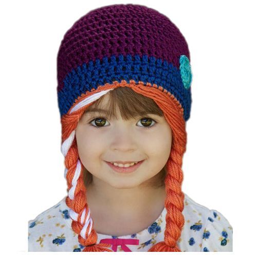 Bonnet Bleu Pour Enfant  En Laine Elsa La Reine Des Neiges 