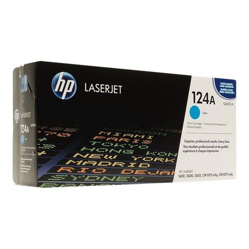 HP 124A - Cyan - original - LaserJet - cartouche de toner ( Q6001A ) - pour Color LaserJet 1600, 2600n, 2605, 2605dn, 2605dtn, CM1015 MFP, CM1017 MFP